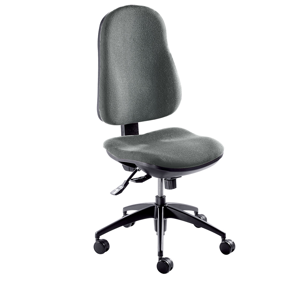 Ergonomic swivel chair – eurokraft pro, point synchronous mechanism, without arm rests, grey fabric covering-2