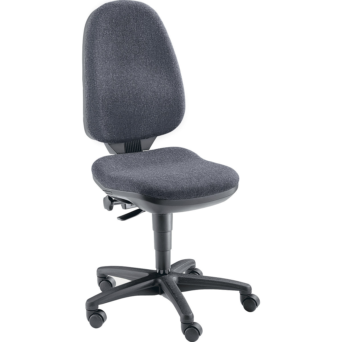 Ergonomic swivel chair – Topstar, without arm rests, fabric covering anthracite-3