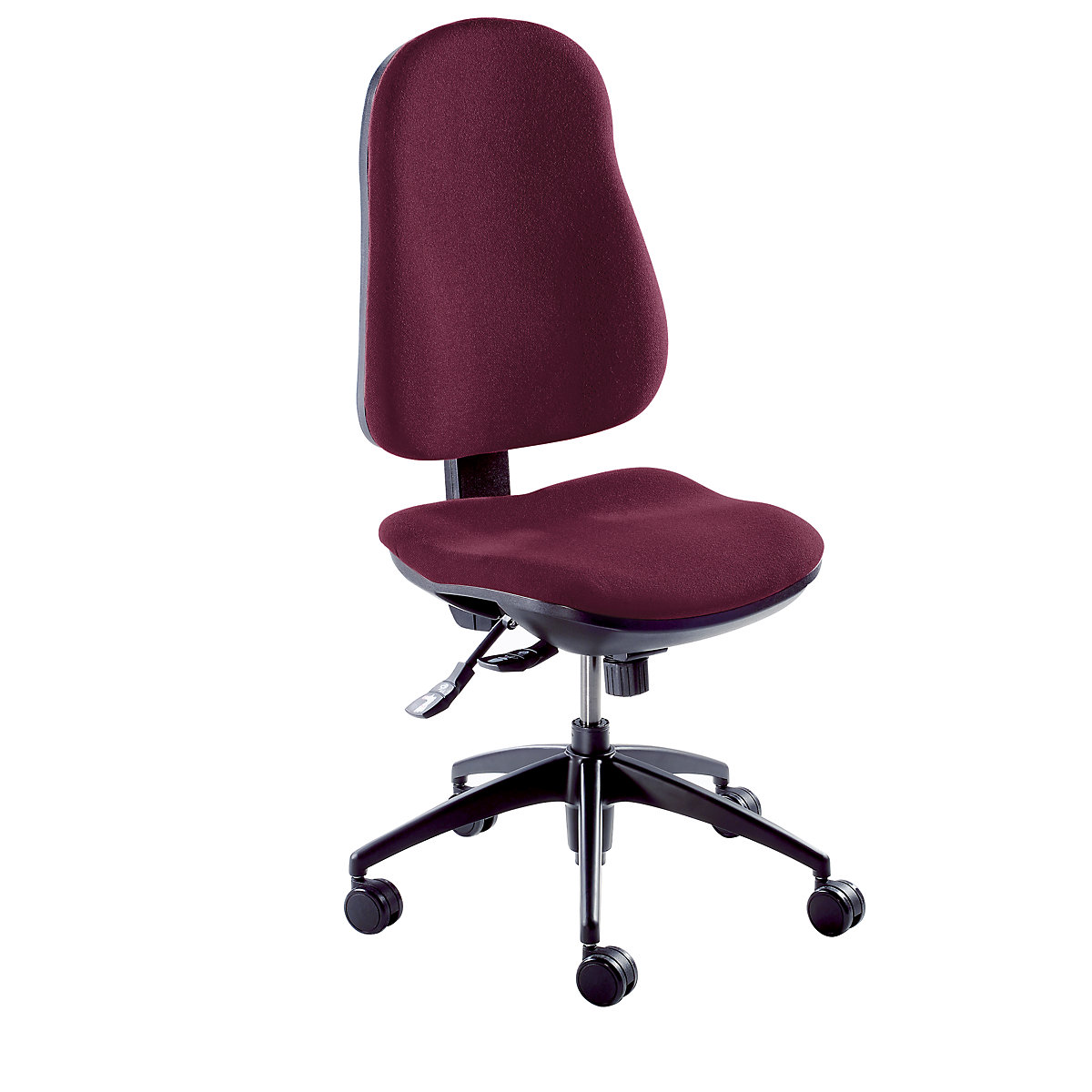 Ergonomic swivel chair – eurokraft pro, point synchronous mechanism, without arm rests, bordeaux covering-4