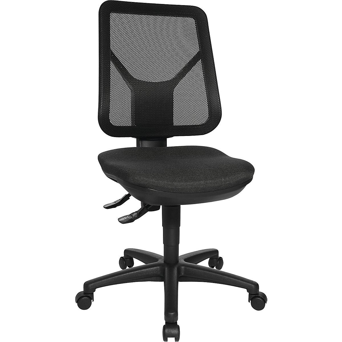 Ergonomic swivel chair – Topstar, mesh back rest, black-3