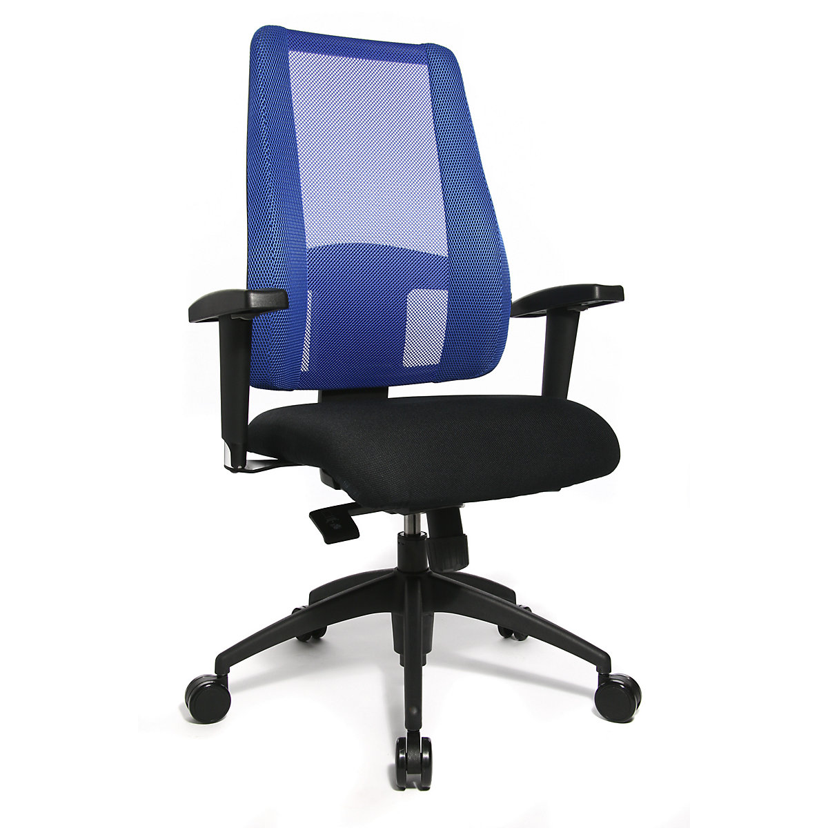 LADY SITNESS DELUXE office swivel chair – Topstar, flexible with 7 zones, black / blue-4