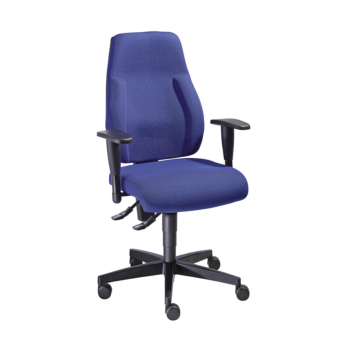 LADY SITNESS operator swivel chair – Topstar, permanent contact mechanism, back rest height 580 mm, blue-4