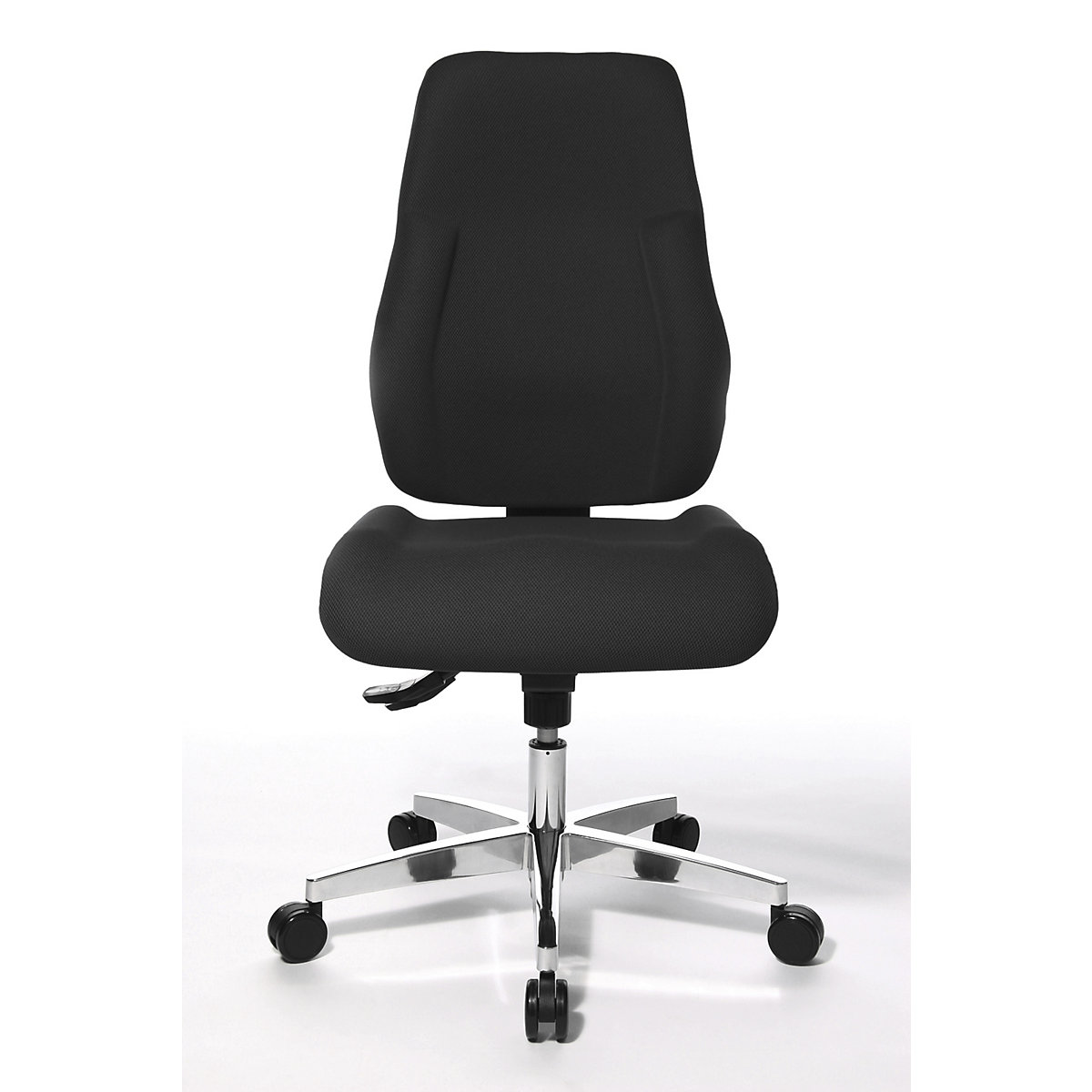 Operator swivel chair – Topstar, upholstered back rest, black covering-5