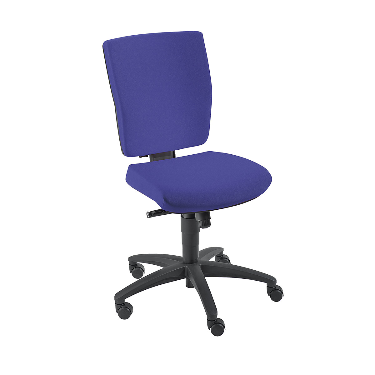Operator swivel chair, synchronous mechanism – Dauphin, back rest height 500 mm, blue-3