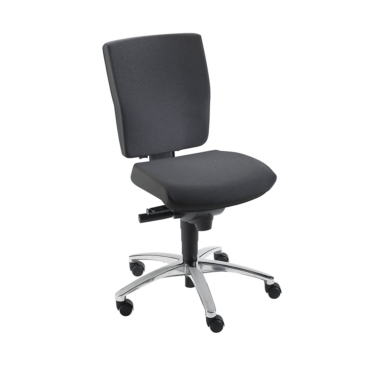 Operator swivel chair, synchronous mechanism, sliding seat – Dauphin, back rest height 500 mm, black-4