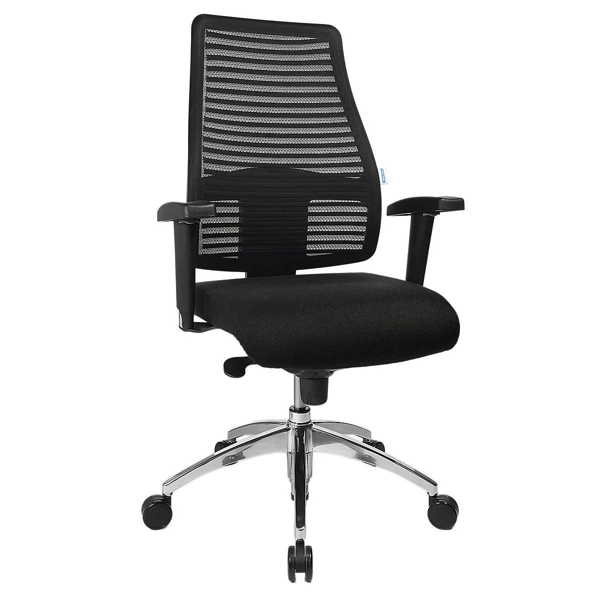 Operator swivel chair, with mesh back rest – eurokraft pro, back rest height 600 mm, black cover-9