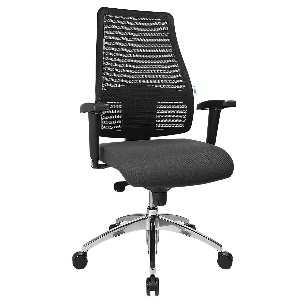 Operator swivel chair, with mesh back rest – eurokraft pro, back rest height 600 mm, grey cover-8
