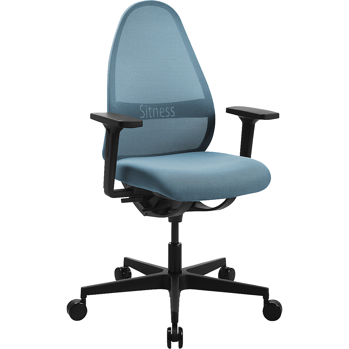 SOFT SITNESS ART office swivel chair – Topstar, synchronous mechanism, with arm rests, blue-2