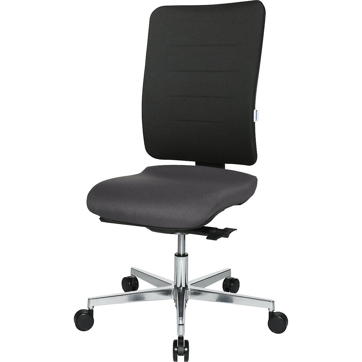 V3 office swivel chair – eurokraft pro, upholstered back rest, black / charcoal-6