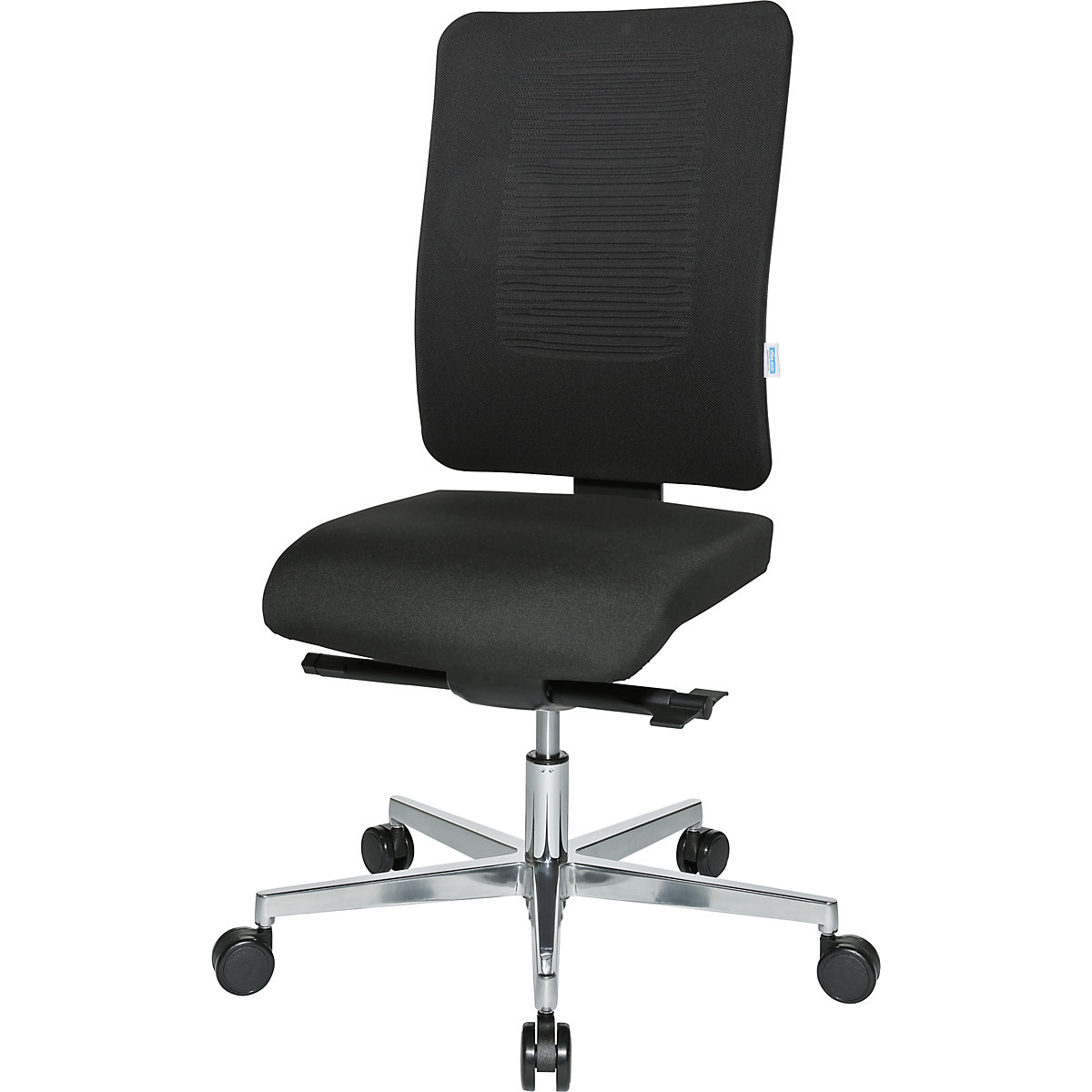 V4 office swivel chair – eurokraft pro, mesh covered back rest, black / black-6