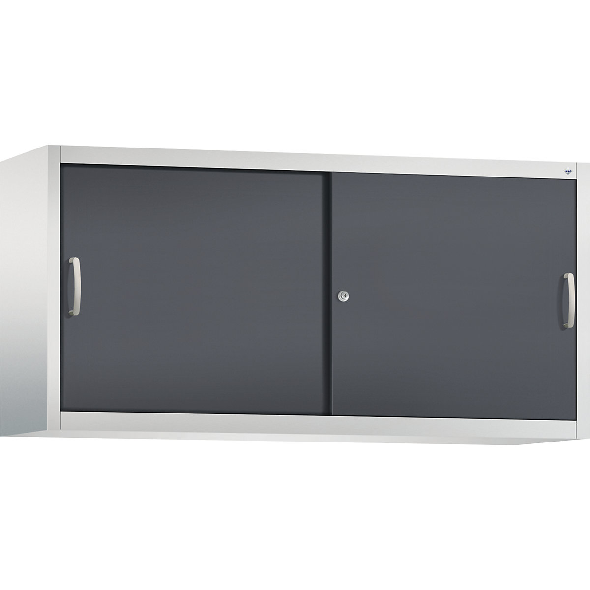 ACURADO add-on cupboard with sliding doors – C+P, 2 shelves, HxWxD 790 x 1600 x 400 mm, light grey / black grey-12