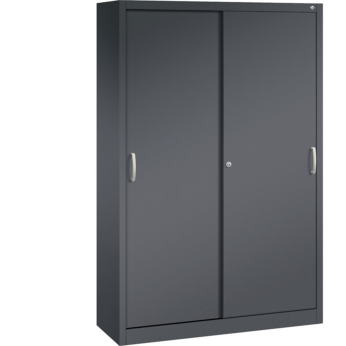 ACURADO sliding door cupboard – C+P, 4 shelves, HxWxD 1950 x 1200 x 400 mm, black grey-22
