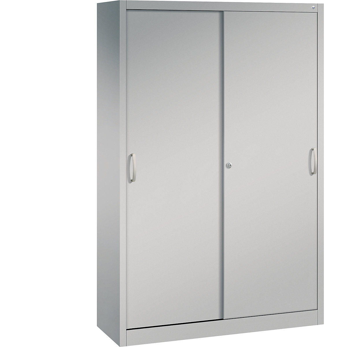 ACURADO sliding door cupboard – C+P, 4 shelves, HxWxD 1950 x 1200 x 400 mm, white aluminium-14