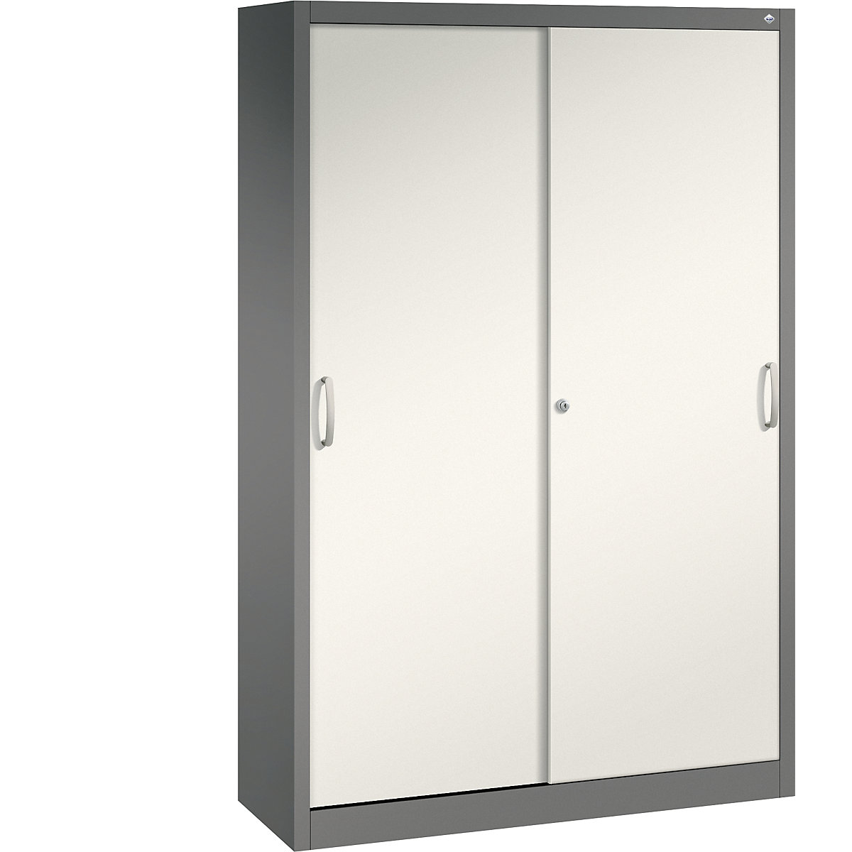 ACURADO sliding door cupboard – C+P, 3 shelves, 2 lockers, HxWxD 1950 x 1200 x 400 mm, volcanic grey / oyster white-14