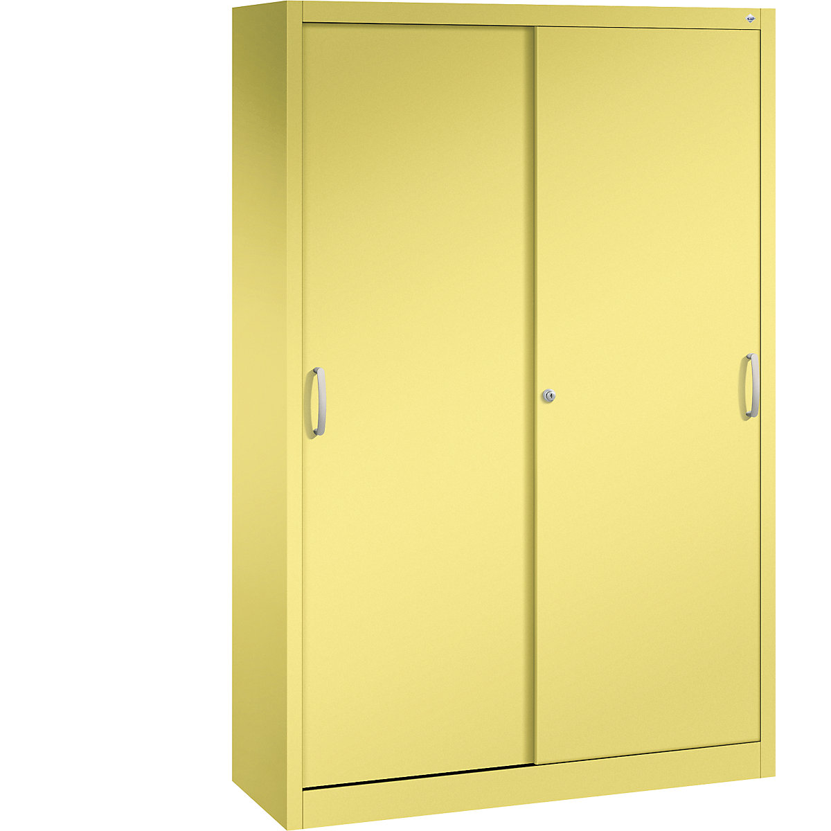 ACURADO sliding door cupboard – C+P, 3 shelves, 2 lockers, HxWxD 1950 x 1200 x 400 mm, sulphur yellow-6