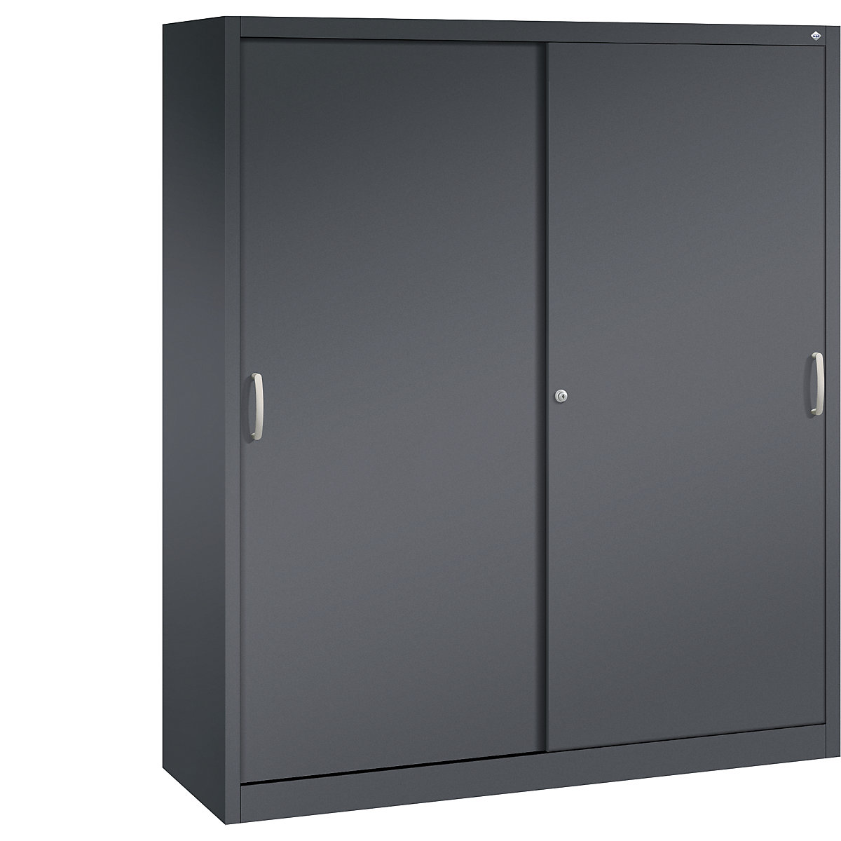 ACURADO sliding door cupboard – C+P, 6 shelves, 2 lockers, HxWxD 1950 x 1600 x 500 mm, black grey-6