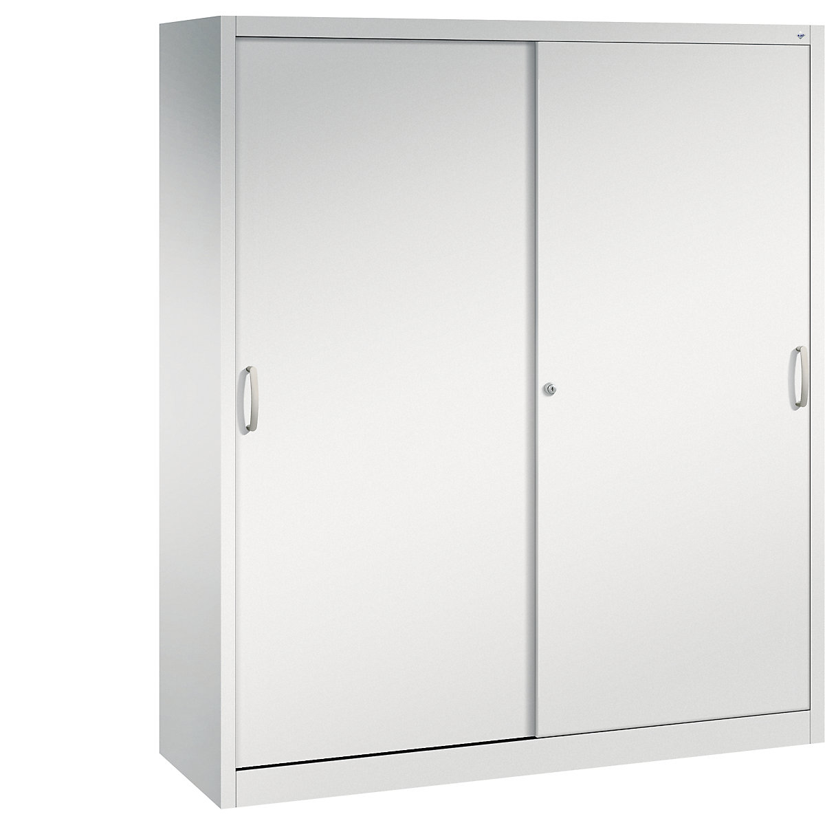 ACURADO sliding door cupboard – C+P, 6 shelves, 2 lockers, HxWxD 1950 x 1600 x 500 mm, light grey-14