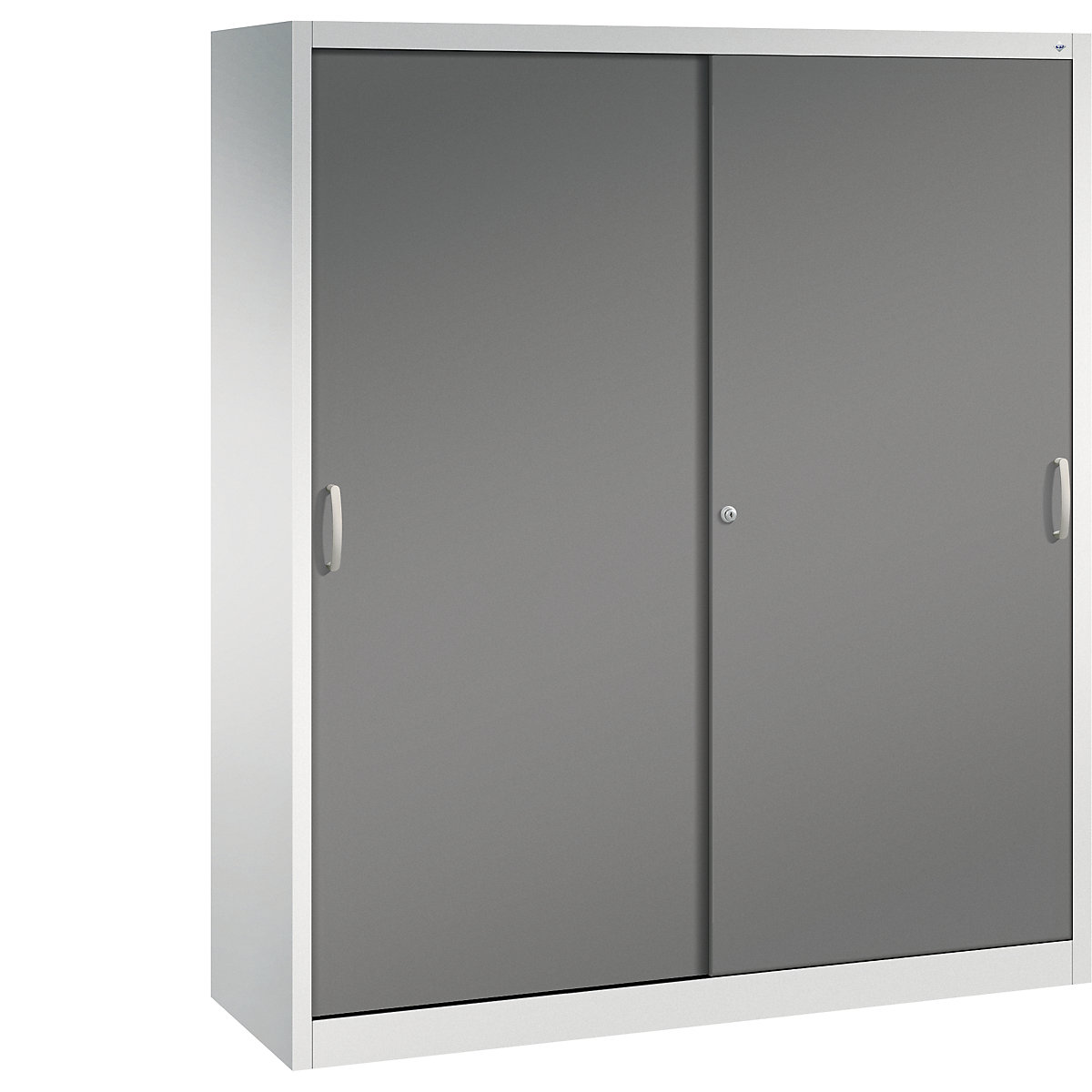 ACURADO sliding door cupboard – C+P, 6 shelves, 2 lockers, HxWxD 1950 x 1600 x 500 mm, light grey / volcanic grey-13