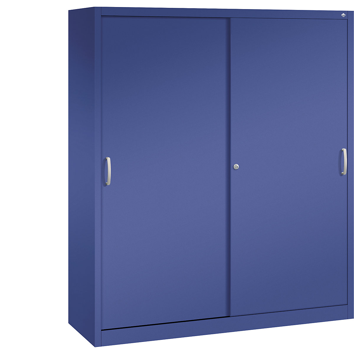 ACURADO sliding door cupboard – C+P, 6 shelves, 2 lockers, HxWxD 1950 x 1600 x 500 mm, lapis blue-5