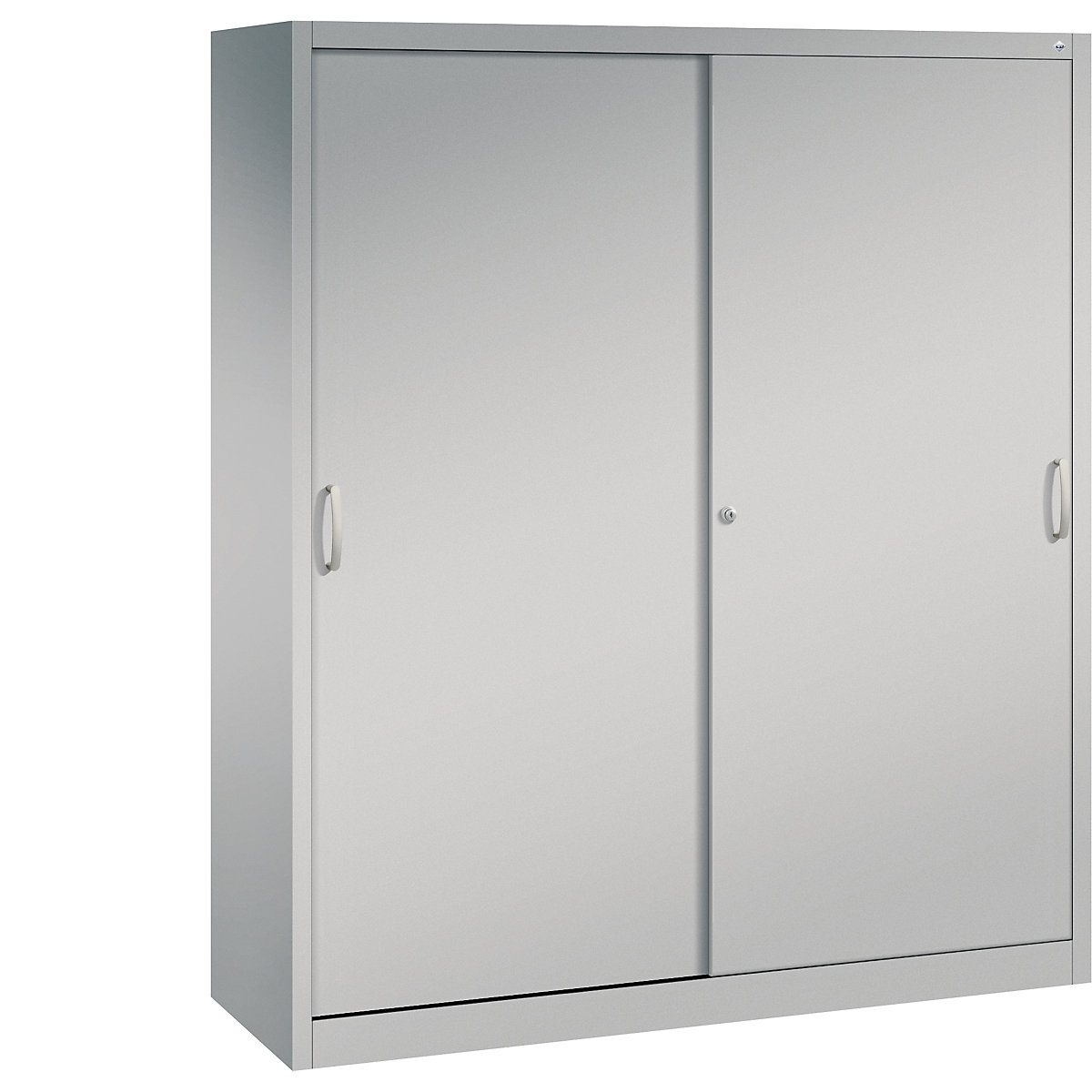 ACURADO sliding door cupboard – C+P, 6 shelves, 2 lockers, HxWxD 1950 x 1600 x 500 mm, white aluminium-12