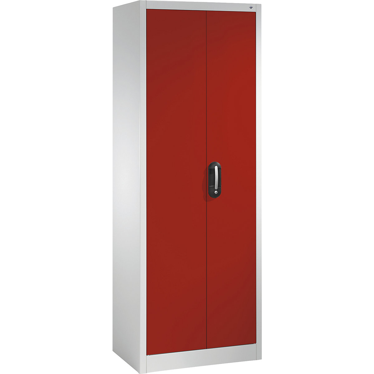 ACURADO universal cupboard – C+P, WxD 700 x 400 mm, light grey / flame red-20
