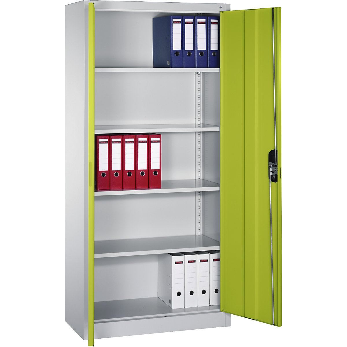 ACURADO universal cupboard – C+P, WxD 930 x 400 mm, light grey / viridian green, 2+ items-22