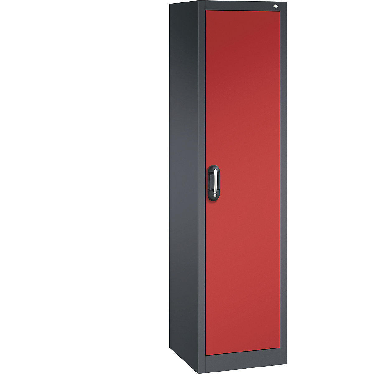 C+P – ACURADO universal cupboard, WxD 500 x 500 mm, black grey / flame red
