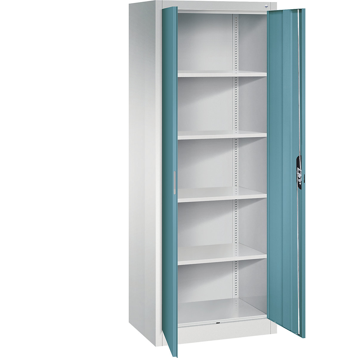 C+P – ACURADO universal cupboard, WxD 700 x 500 mm, light grey / water blue