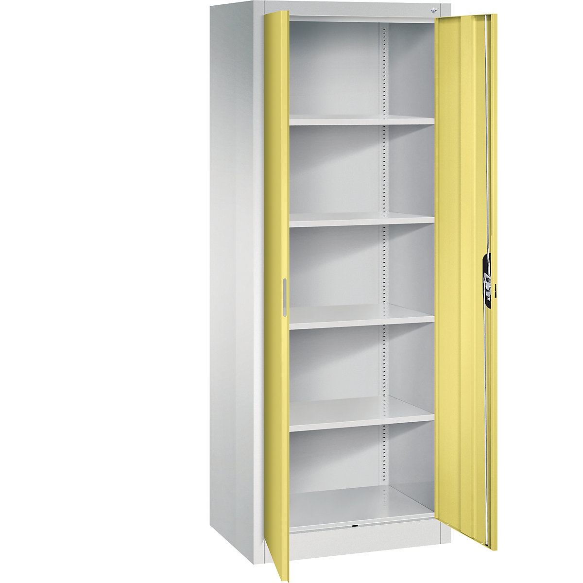 C+P – ACURADO universal cupboard, WxD 700 x 500 mm, light grey / sulphur yellow