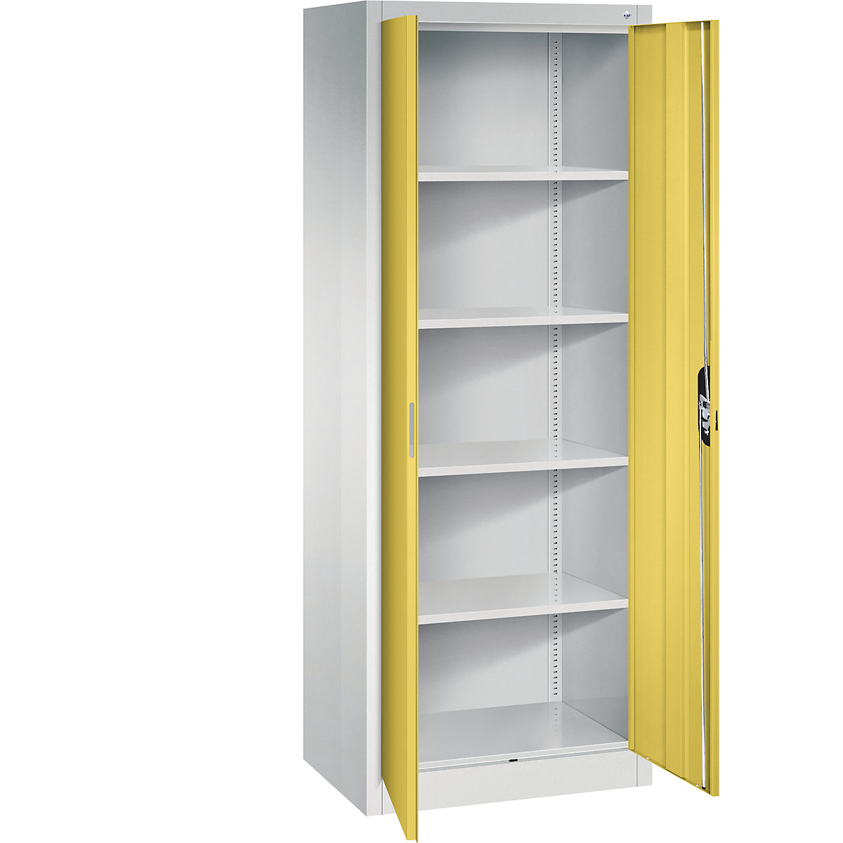 C+P – ACURADO universal cupboard, WxD 700 x 500 mm, light grey / sun yellow