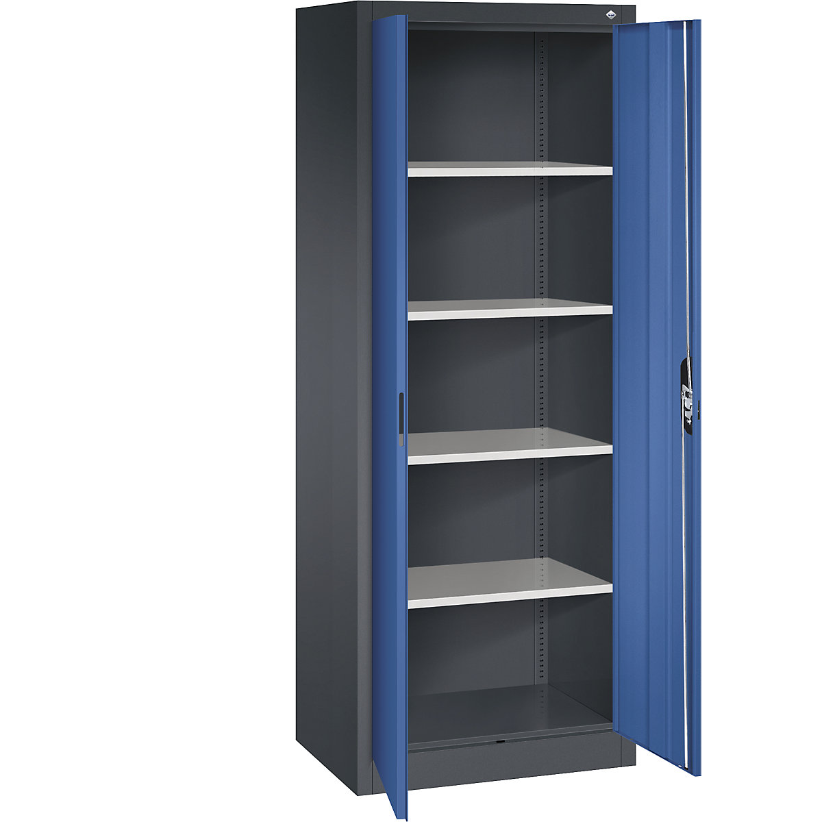 C+P – ACURADO universal cupboard, WxD 700 x 500 mm, black grey / gentian blue