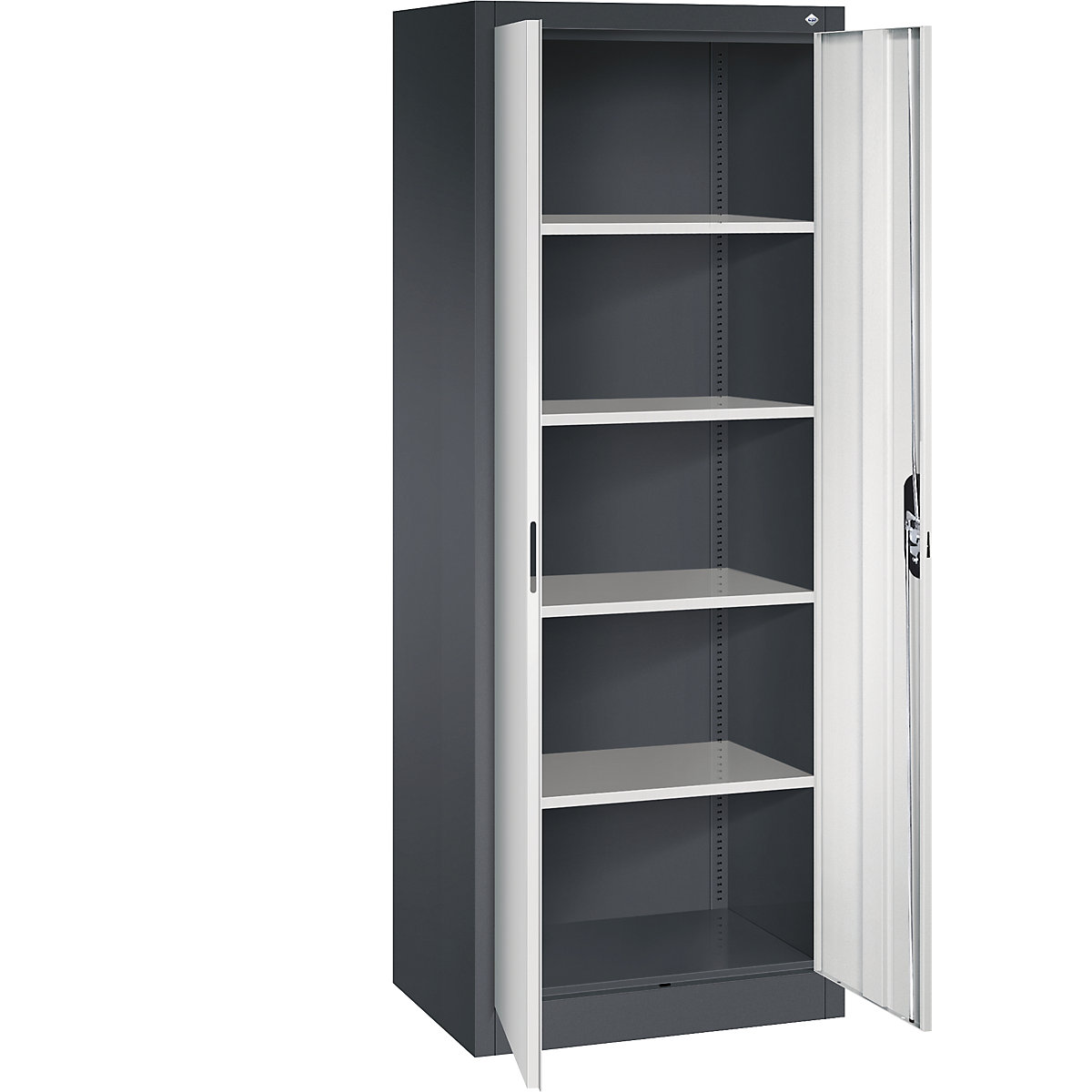 C+P – ACURADO universal cupboard, WxD 700 x 500 mm, black grey / light grey