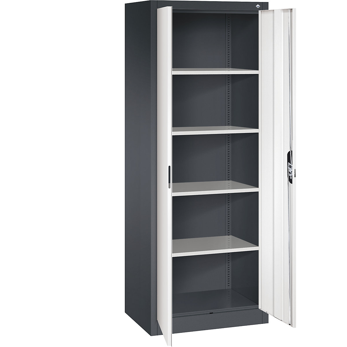 C+P – ACURADO universal cupboard, WxD 700 x 500 mm, black grey / pure white