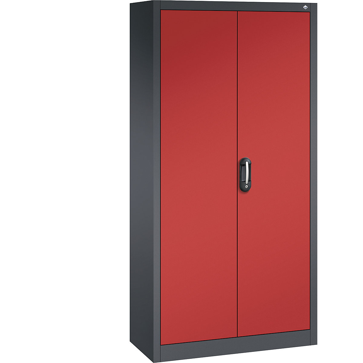 ACURADO universal cupboard – C+P, WxD 930 x 400 mm, black grey / flame red-16