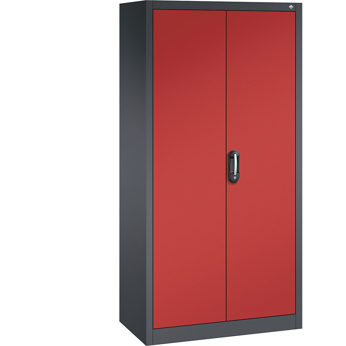 ACURADO universal cupboard – C+P, WxD 930 x 500 mm, black grey / flame red-26