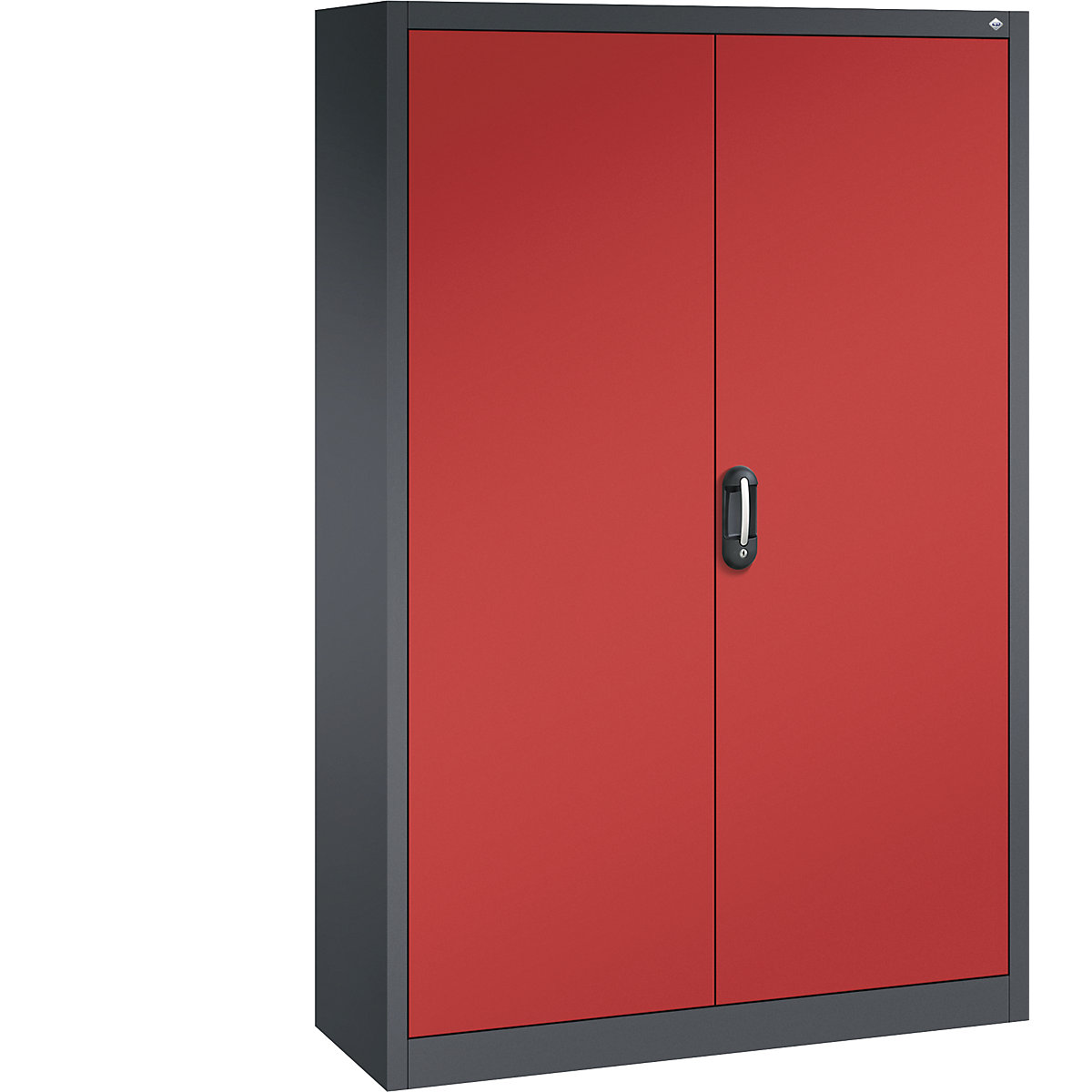 ACURADO universal cupboard – C+P, WxD 1200 x 400 mm, black grey / flame red-28