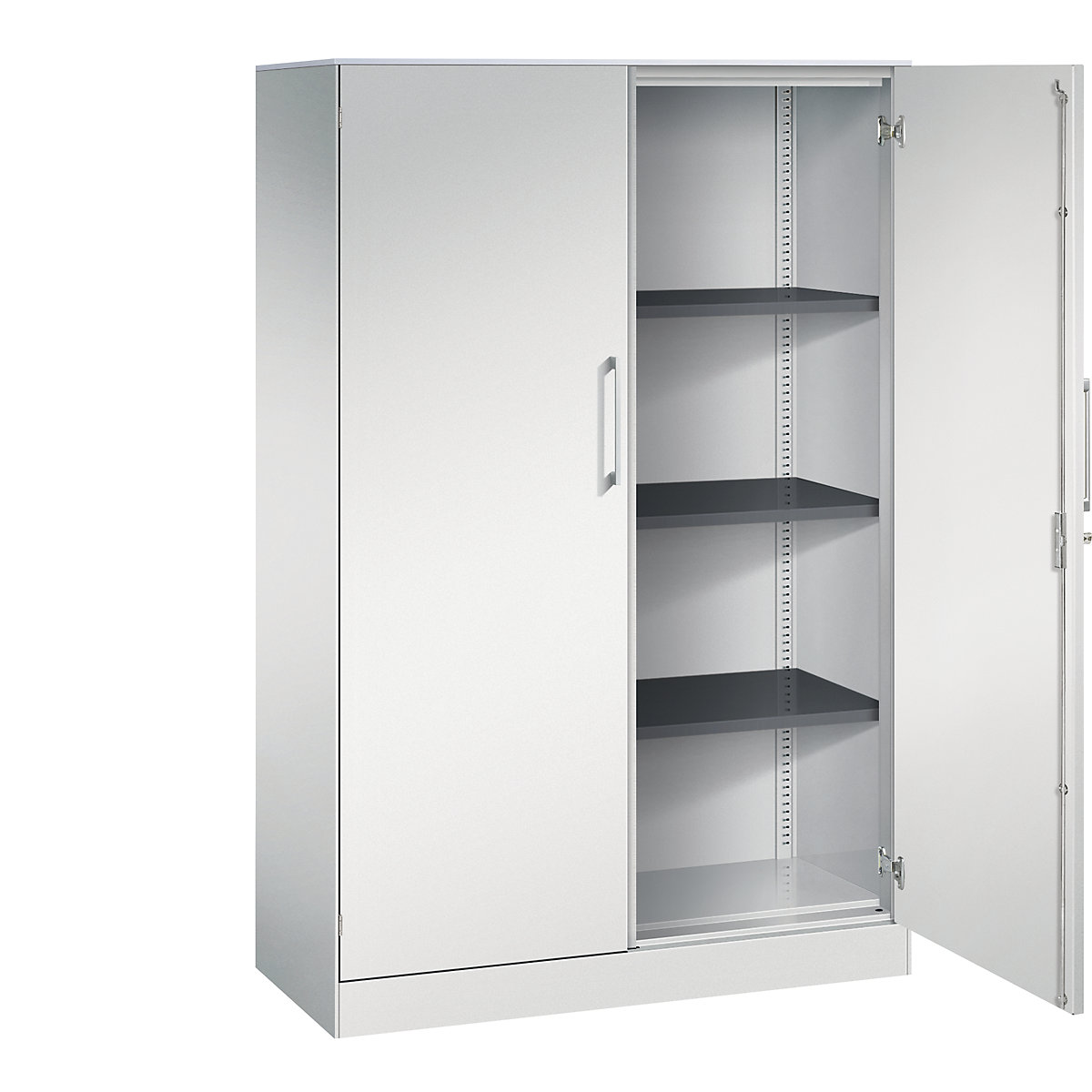 ASISTO double door cupboard, height 1617 mm – C+P, width 1000 mm, 3 shelves, light grey/light grey-19