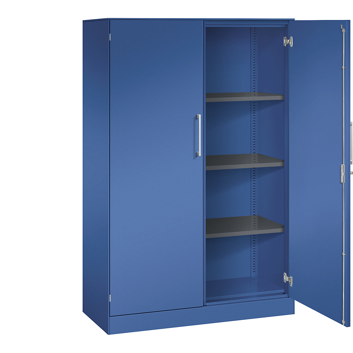 ASISTO double door cupboard, height 1617 mm – C+P, width 1000 mm, 3 shelves, gentian blue/gentian blue-20