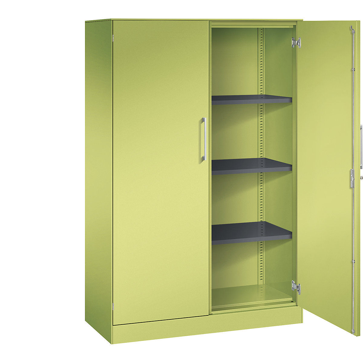 ASISTO double door cupboard, height 1617 mm – C+P, width 1000 mm, 3 shelves, viridian green/viridian green-18