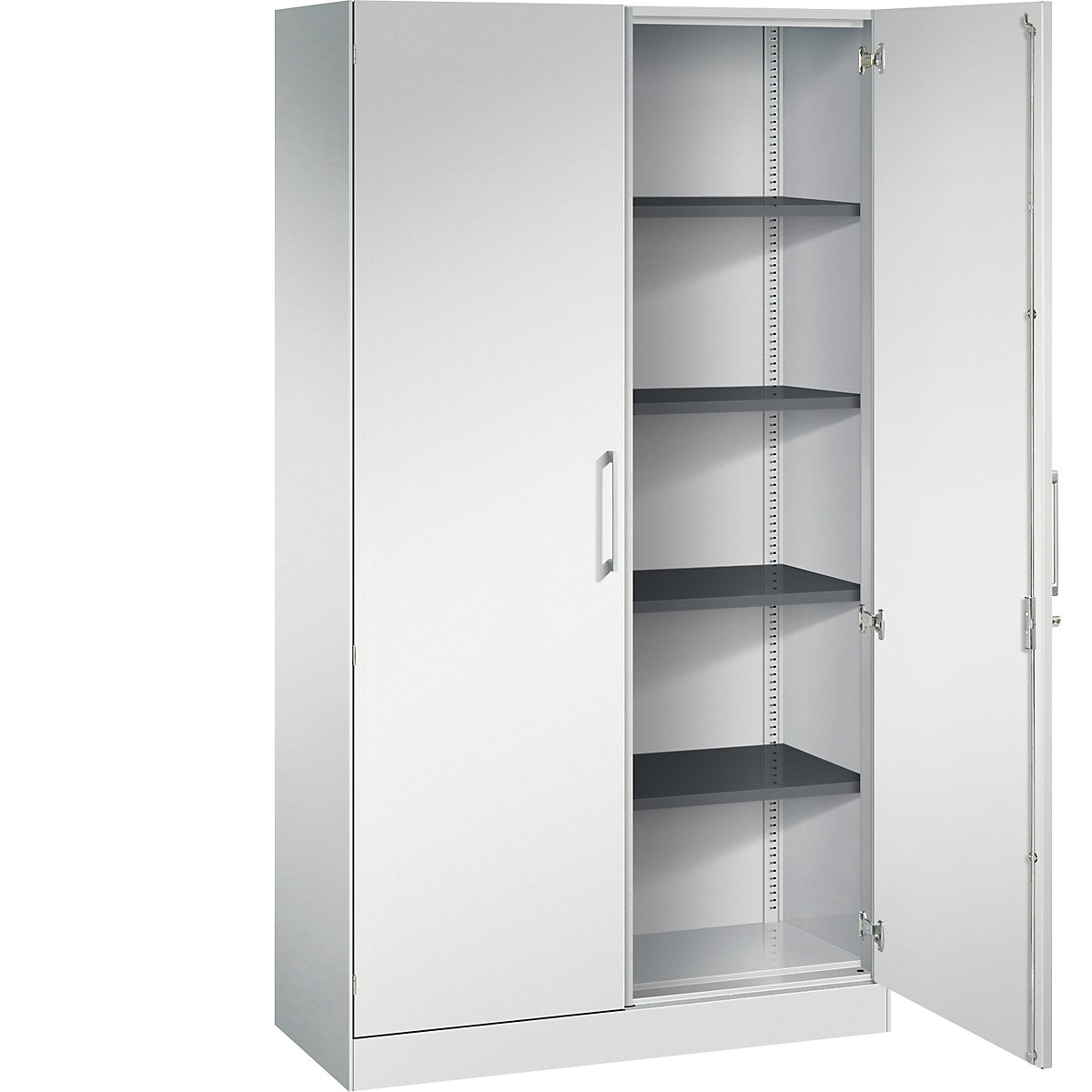 ASISTO double door cupboard, height 1980 mm – C+P, width 1000 mm, 4 shelves, light grey/light grey-3