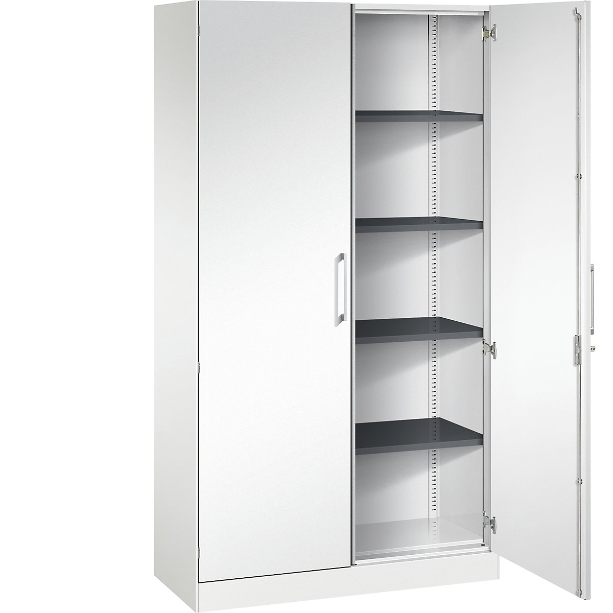 ASISTO double door cupboard, height 1980 mm – C+P, width 1000 mm, 4 shelves, traffic white/traffic white-5