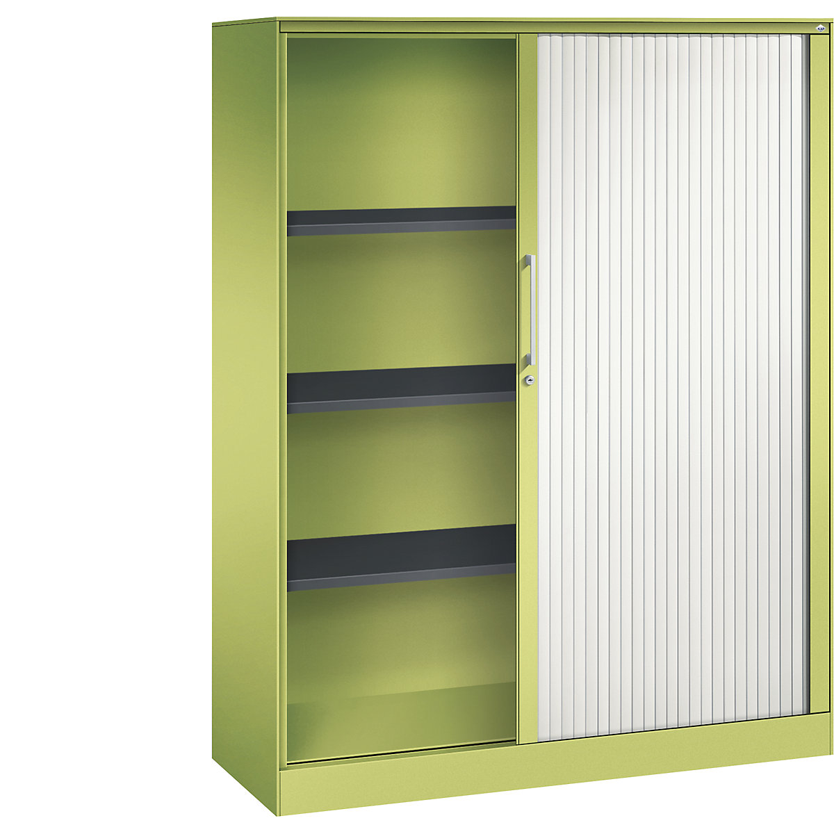 ASISTO roller shutter cupboard, height 1617 mm – C+P, width 1200 mm, viridian green/traffic white-9