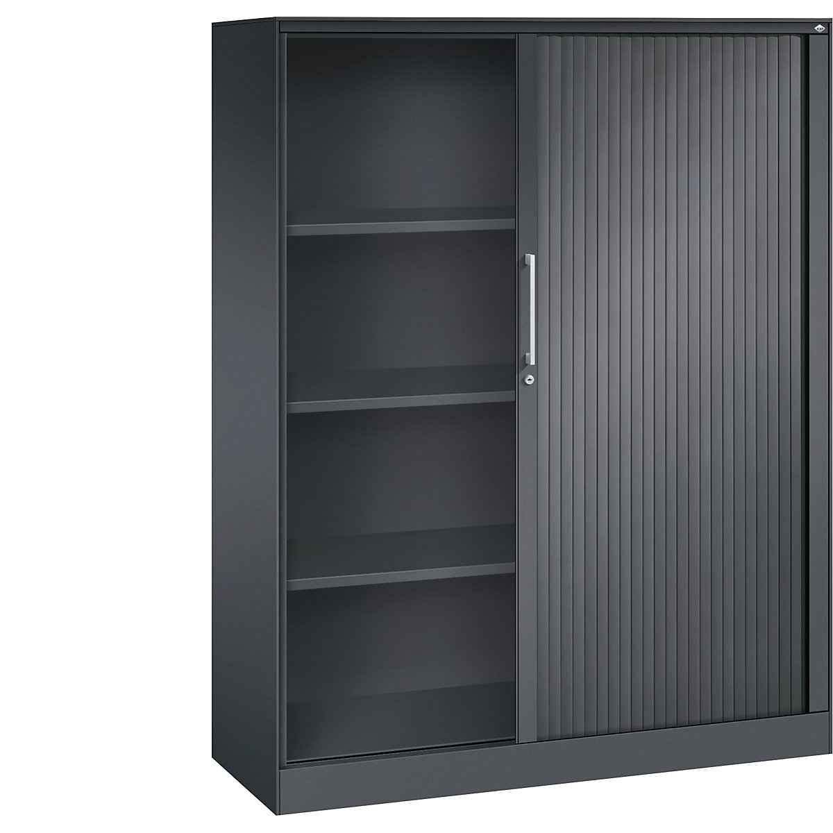 ASISTO roller shutter cupboard, height 1617 mm – C+P, width 1200 mm, black grey/black grey-3