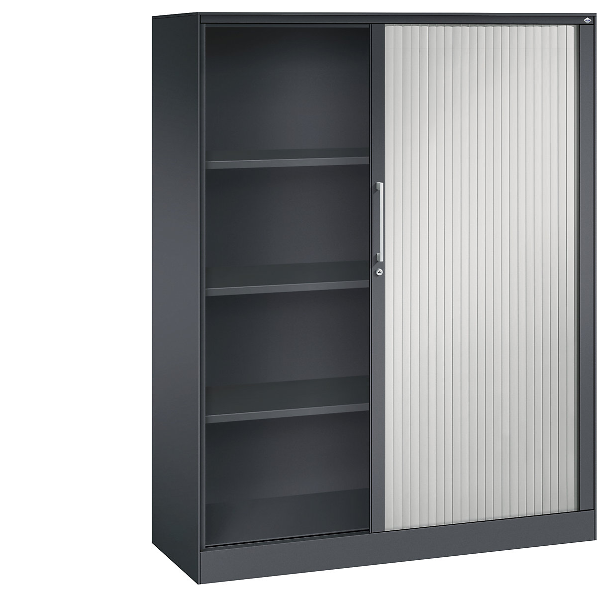 ASISTO roller shutter cupboard, height 1617 mm – C+P, width 1200 mm, black grey/light grey-10