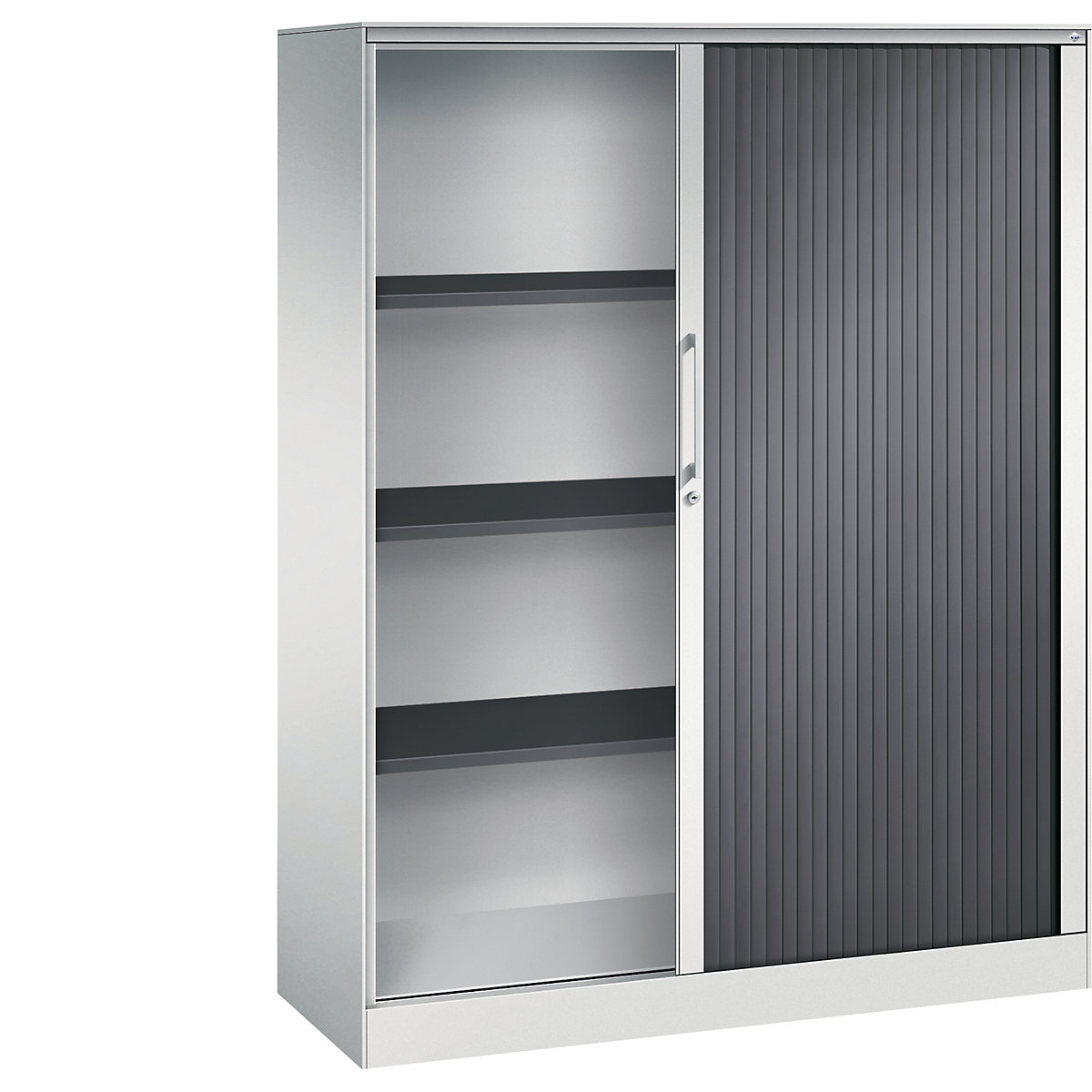 ASISTO roller shutter cupboard, height 1617 mm – C+P, width 1200 mm, light grey/black grey-5