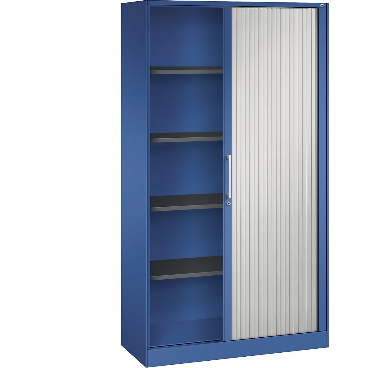 ASISTO roller shutter cupboard, height 1980 mm – C+P, width 1000 mm, gentian blue/light grey-7