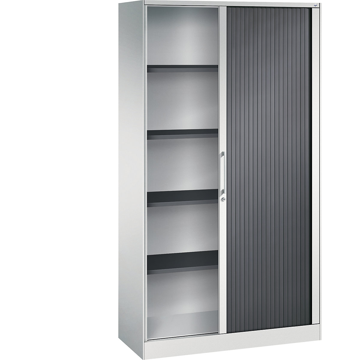 ASISTO roller shutter cupboard, height 1980 mm – C+P, width 1000 mm, light grey/black grey-5