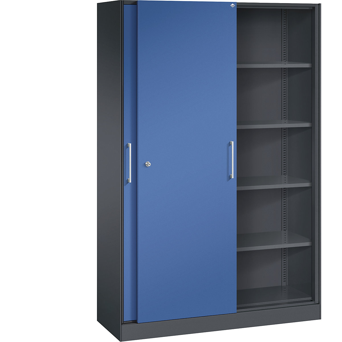 ASISTO sliding door cupboard, height 1980 mm – C+P, width 1200 mm, black grey/gentian blue-13