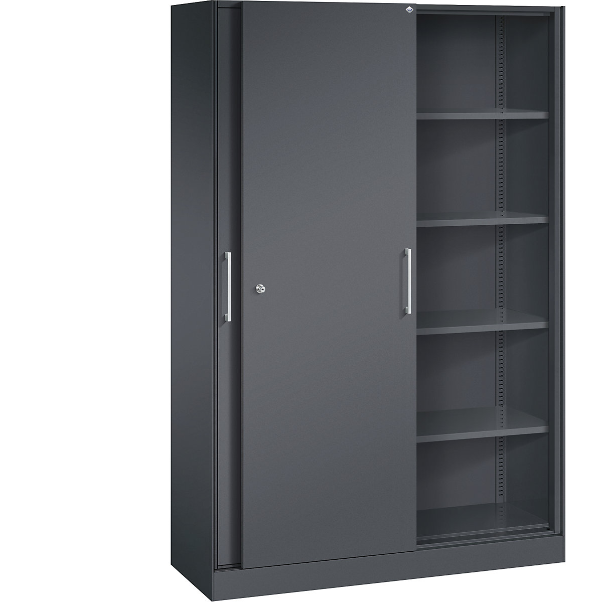 ASISTO sliding door cupboard, height 1980 mm – C+P, width 1200 mm, black grey/black grey-18