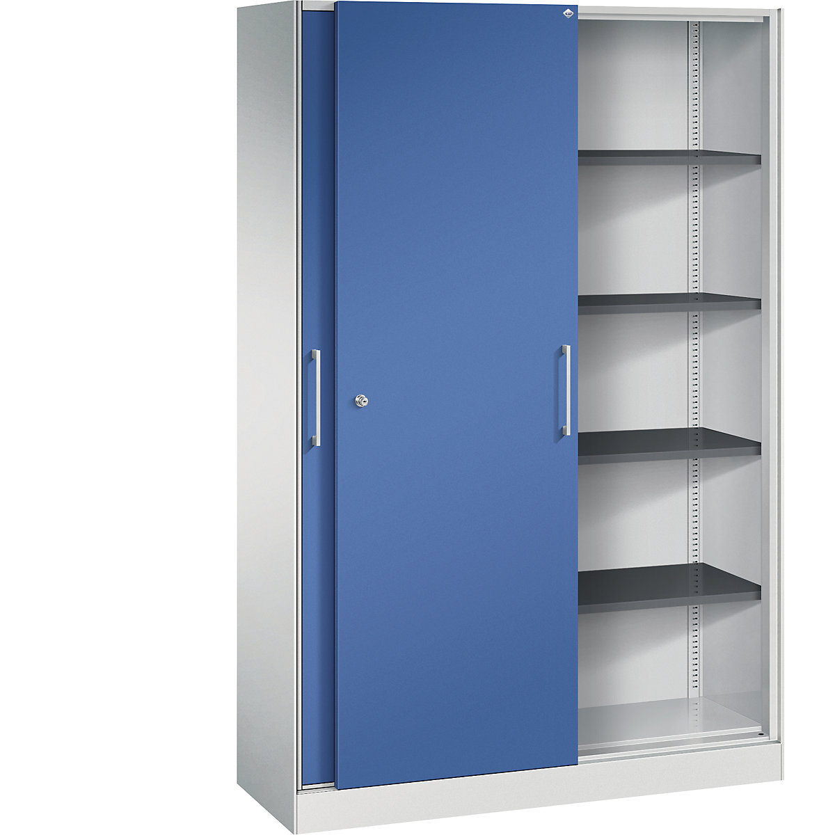 ASISTO sliding door cupboard, height 1980 mm – C+P, width 1200 mm, light grey/gentian blue-14